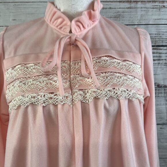 Vintage Apostrophe Guilford Sears Nightgrown Dress size Medium 12-14 Pink Lace - Picture 7 of 13